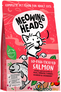 Сухой корм MEOWING HEADS Фиш-гурман для взрослых кошек с лососем, курицей и рисом  (4 кг)