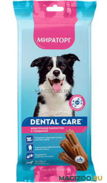 Лакомство Мираторг Dental Care для собак средних пород палочки жевательные с говядиной 70 гр (1 шт)
