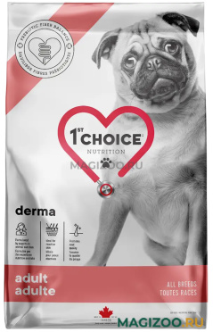 Сухой корм 1ST CHOICE CARE DOG ADULT ALL BREEDS DERMA беззерновой для взрослых собак всех пород с чувствительной кожей с лососем (0,34 кг)