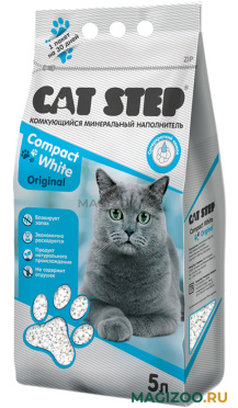 CAT STEP COMPACT WHITE ORIGINAL наполнитель комкующийся для туалета кошек (5 л)