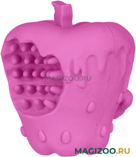 Игрушка для собак Mr.Kranch Яблоко с пищалкой с ароматом бекона розовое 10 см (1 шт)