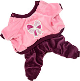 FOR MY DOGS костюм для собак утепленный велюр розовый/бордо FW814-2019 (10Chh) 