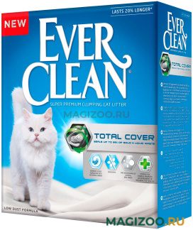 EVER CLEAN TOTAL COVER наполнитель комкующийся для туалета кошек с микрогранулами двойного действия  (6 л)