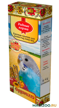 РОДНЫЕ КОРМА палочки зерновые для попугаев с фруктами уп. 2 шт (1 уп)