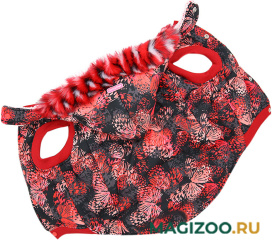 FOR MY DOGS куртка для собак Бабочки черно/красная FW605-2018 (B3) 