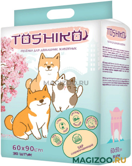 Пеленки впитывающие одноразовые для животных с ароматом сакуры Toshiko 60 х 90 см 30 шт (1 шт)