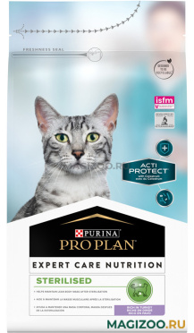 Сухой корм PRO PLAN ACTI PROTECT CAT STERILISED для взрослых кастрированных котов и стерилизованных кошек с индейкой (1,5 кг)