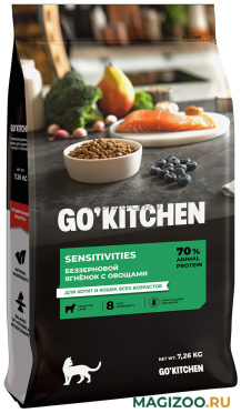 Сухой корм GO! KITCHEN SENSITIVITIES беззерновой для кошек и котят с чувствительным пищеварением с ягненком (7,26 кг)