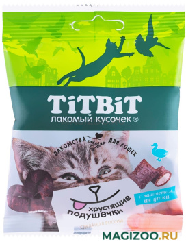 Лакомство TIT BIT для кошек хрустящие подушечки с паштетом из утки (30 гр)