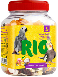 RIO FRUIT NUTS лакомство для всех видов птиц смесь фруктов и орехов (160 гр)