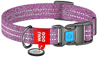 Ошейник хлопок для собак со светоотражающей вставкой фиолетовый 20 мм 24 - 40 см Collar WauDog Re-cotton (1 шт)