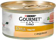 GOURMET GOLD для взрослых кошек паштет с индейкой (85 гр)