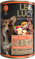 LEO&LUCY HOLISTIC для взрослых собак всех пород паштет с ягненком, грушей и биодобавками (400 гр)