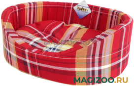 Лежак для собак с бортиком № 7, шотландка красная, 92 х 62 х 24 см (1 шт)