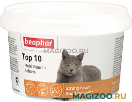 BEAPHAR TOP 10 MULTI VITAMIN мультивитаминная добавка для кошек с биотином и таурином уп. 180 таблеток (1 уп)
