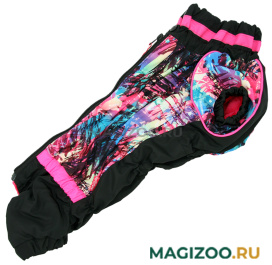 FOR MY DOGS комбинезон для вельш-корги черный/розовый для девочек FW1030-2022 F (K47) 
