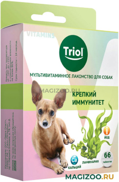 Лакомство мультивитаминное TRIOL для собак для крепкого иммунитета уп. 66 таблеток (1 шт)