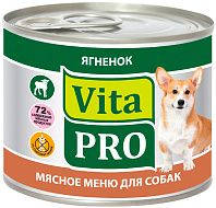 VITA PRO МЯСНОЕ МЕНЮ для взрослых собак с ягненком (200 гр)