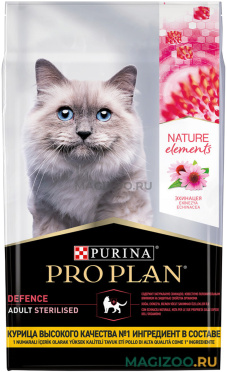 Сухой корм PRO PLAN NATURE ELEMENTS STERILISED для взрослых стерилизованных кошек и кастрированных котов с курицей и эхинацеей (7 кг)