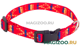 Ошейник для собак Каскад Synthetic Орнамент нейлон с пряжкой защелкой красный 10 мм 20 - 30 см (1 шт)