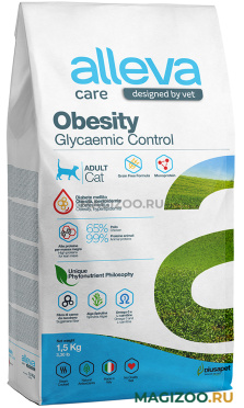 Сухой корм ALLEVA CARE ADULT CAT OBESITY GLYCAEMIC CONTROL для взрослых кошек при ожирении (1,5 кг)