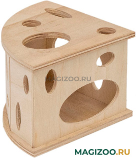 Домик для мелких грызунов Eco Сыр большой деревянный 13 х 13 х 9 см (1 шт)