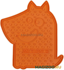 Коврик лизательный Mr.Kranch для медленного поедания корма силиконовый на присосках оранжевый 20 х 20 см (1 шт) 