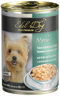 EDEL DOG для взрослых собак всех пород с телятиной и кроликом в соусе  (400 гр)