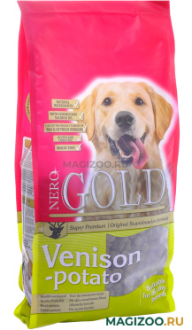 Сухой корм NERO GOLD DOG ADULT VENISON & POTATO для взрослых собак всех пород с олениной и сладким картофелем (12 кг)