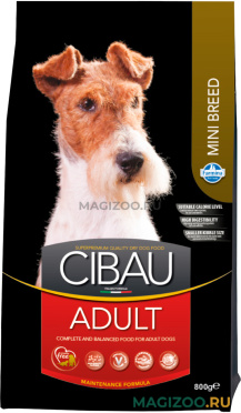 Сухой корм CIBAU ADULT MINI для взрослых собак маленьких пород с курицей (0,8 кг)