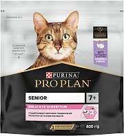 PRO PLAN CAT SENIOR 7+ DELICATE TURKEY для пожилых кошек старше 7 лет с чувствительным пищеварением с индейкой (0,4 кг)