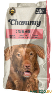 Сухой корм CHAMMY для взрослых собак средних пород с говядиной (2,5 кг)