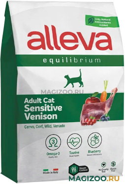 Сухой корм ALLEVA EQUILIBRIUM ADULT CAT SENSITIVE VENISON для взрослых кошек с чувствительным пищеварением с олениной  (10 кг)