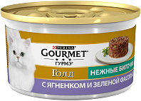 GOURMET GOLD СУФЛЕ для взрослых кошек с ягненком и зеленой фасолью  (85 гр)