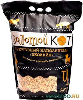 ЗОЛОТОЙ КОТ наполнитель кукурузный для животных крупная крошка (6 л УЦ)