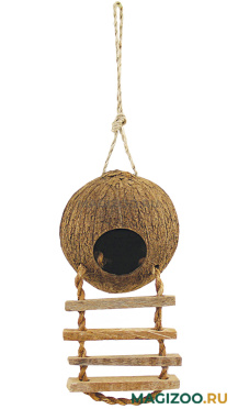 Домик для птиц Triol CN02 из кокоса с лестницей 45 см (1 шт УЦ)
