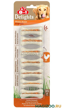 Лакомство 8 IN 1 DELIGHTS STRONG XS для собак маленьких пород косточка для зубов 7,5 см 7 шт (1 шт)