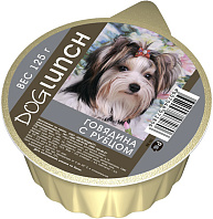 DOG LUNCH для взрослых собак крем-суфле с говядиной и рубцом  (125 гр)