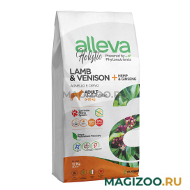 Сухой корм ALLEVA HOLISTIC ADULT DOG MEDIUM/MAXI LAMB & VENISON беззерновой для взрослых собак средних и крупных пород с ягненком, олениной, коноплей и женьшенем (12 кг)