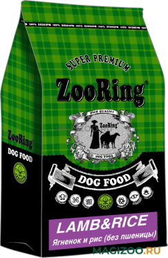 Сухой корм ZOORING ADULT DOG LAMB & RICE гипоаллергенный для взрослых собак средних и крупных пород с ягненком и рисом (10 кг)