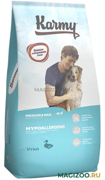 Сухой корм KARMY HYPOALLERGENIC MEDIUM & MAXI гипоаллергенный для взрослых собак средних и крупных пород с уткой (14 кг)