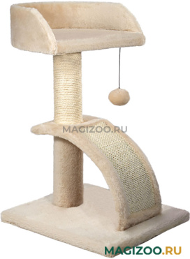 Комплекс когтеточка для кошек Triol СТ55 с мостиком плюш/сизаль 34 х 31 х 52 см (1 шт)