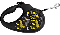 COLLAR WAUDOG R-LEASH Бэтмен Узор ременной поводок-рулетка для животных 5 м размер S черная (1 шт)