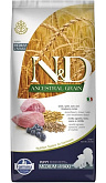 FARMINA DOG N&D ANCESTRAL GRAIN PUPPY MEDIUM & MAXI LAMB & BLUEBERRY низкозерновой для щенков средних и крупных пород с ягненком и черникой (12 кг)