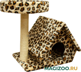 Дом для кошек с лежанкой Зооник цветной мех 70 х 48 х 65 см (1 шт)