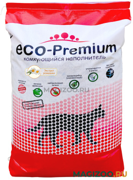 ECO-PREMIUM РОМАШКА наполнитель древесный комкующийся для туалета кошек с ароматом ромашки (20,2 кг) 