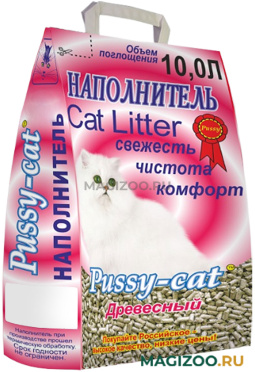 PUSSY-CAT ДРЕВЕСНЫЙ наполнитель древесный для туалета кошек (10 л)
