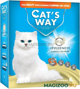 CAT'S WAY MARSEILLE SOAP наполнитель комкующийся для туалета кошек с бирюзовыми гранулами и ароматом марсельского мыла (6 л)