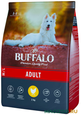 Сухой корм MR.BUFFALO ADULT M/L для взрослых собак средних и крупных пород с курицей (2 кг)