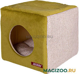 Домик для собак и кошек Xody Куб Трансформер Olive № 2 флок 35 х 35 х 35 см  (1 шт)